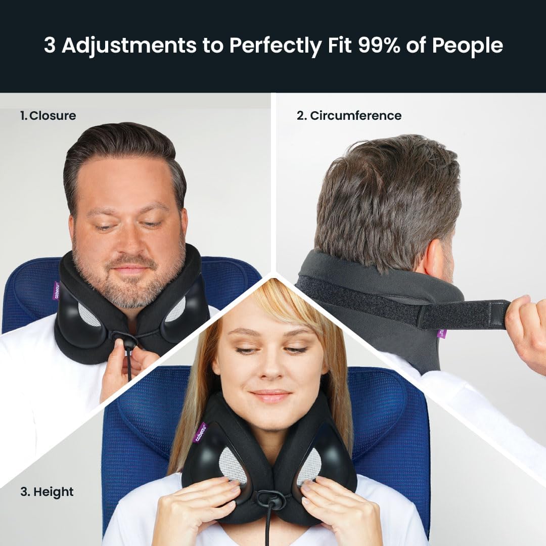 Cabeau Travel Essential Neck Pillow - Fits Most Neck Sizes (11-21 inches) - Evolution X Three Ways to Adjust for Ultimate Comfort on Long Flights (Sapphire) - Image 3