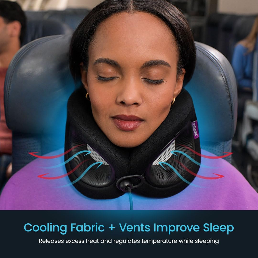 Cabeau Travel Essential Neck Pillow - Fits Most Neck Sizes (11-21 inches) - Evolution X Three Ways to Adjust for Ultimate Comfort on Long Flights (Sapphire) - Image 6
