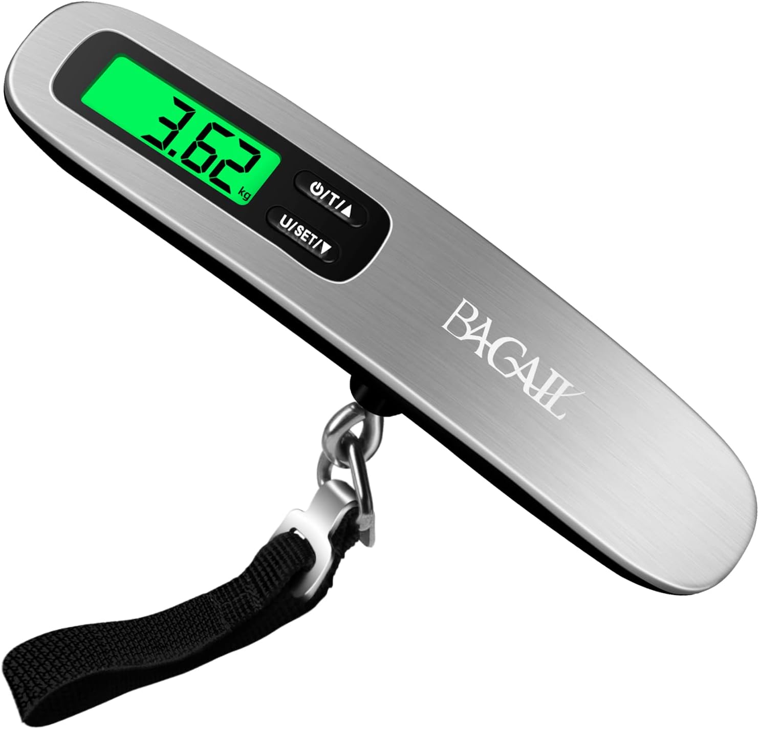 BAGAIL Digital Luggage Scale, 110lbs Hanging Baggage Scale with Backlit LCD Display, Portable Suitcase Weighing Scale, Travel Luggage Weight Scale with Hook, Strong Straps for Travelers