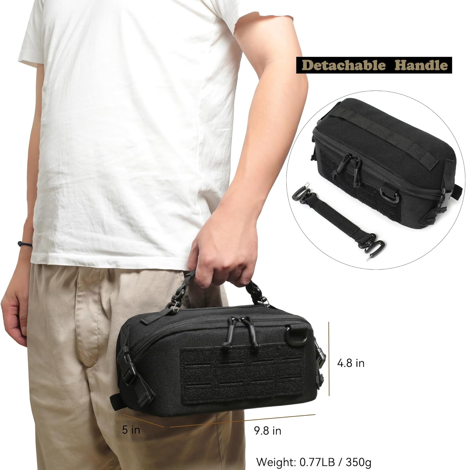 Katadem Tactical Toiletry Bag for Men with Wide Open Design - Travel Toiletry Organizer Hanging Dopp Kit Shaving Bag for Toiletries Accessories,Hygiene Bag EDC Military Tool Molle Pouches - Image 3