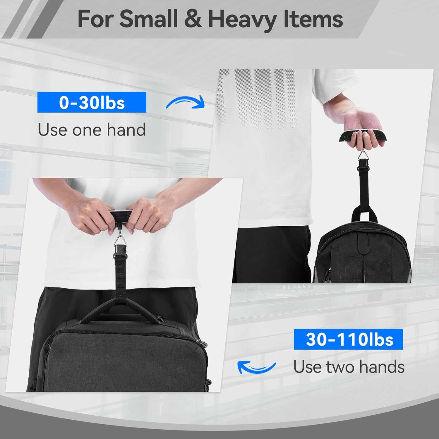 Luggage Scale 2 Pack Dr.meter Travel Scale Essentials Backlight LCD Display 110lb/50kg Luggage Weight Scale Portable Handheld Scale with Rubber Paint, Temperature Sensor, Battery Included - Image 4