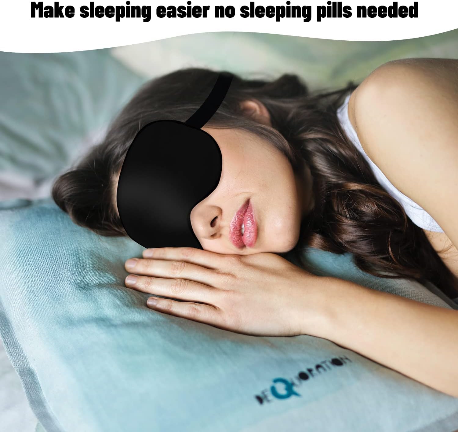 Sleep Mask, Silk Eye Mask for Sleeping with Adjustable Strap, Satin Blackout Sleeping Eye Mask for Men&Women, Comfortable Blindfold Eyeshade for Night Sleep(Black) - Image 5