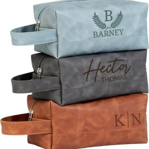 xrlsg Personalized Toiletry Bag for Men Custom Engraved Leather Toiletry Travel Bag Groomsmen Gifts