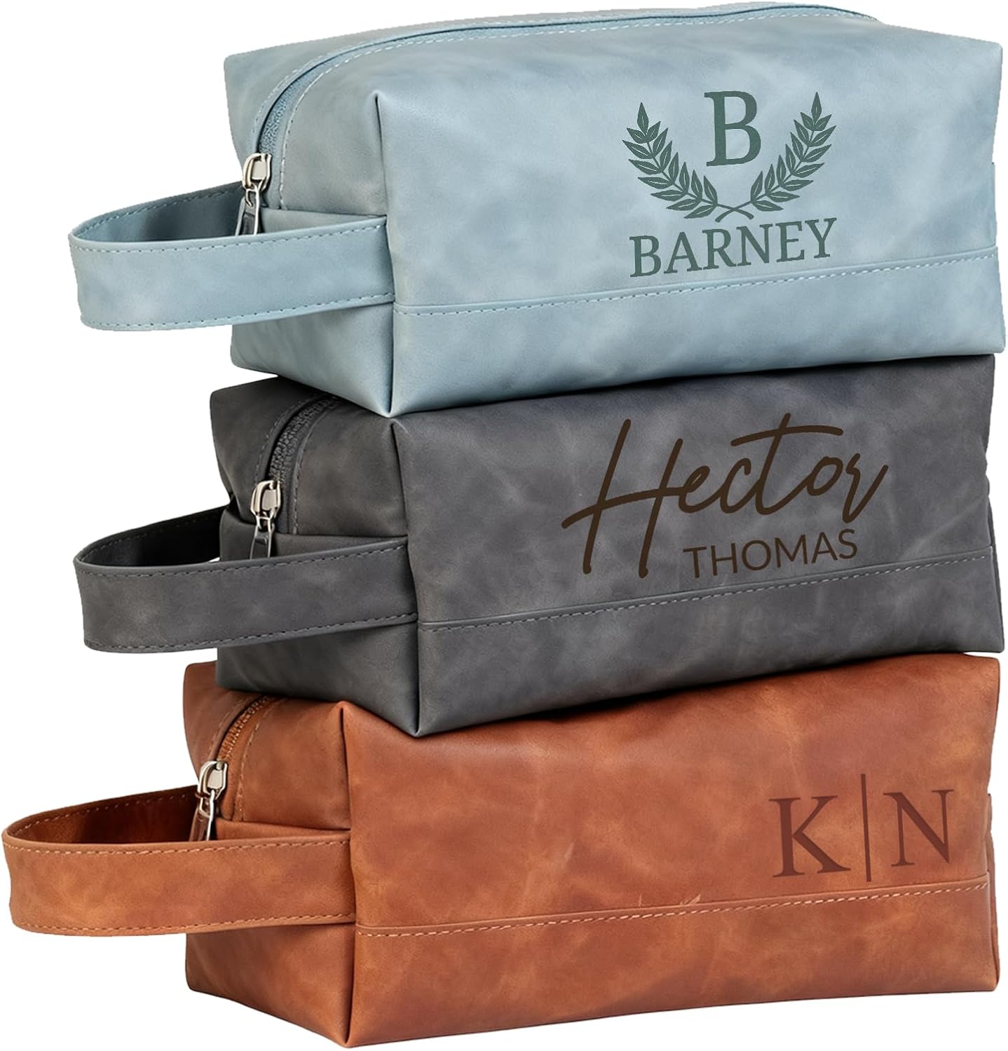 xrlsg Personalized Toiletry Bag for Men Custom Engraved Leather Toiletry Travel Bag Groomsmen Gifts
