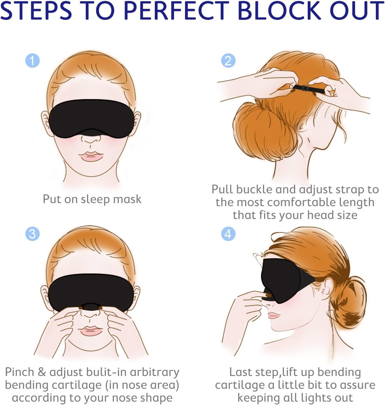 Mavogel Cotton Sleep Mask - Updated Design Light Blocking Sleep Mask, Soft and Comfortable Eye Blindfold for Men Women, Eye Mask for Sleeping/Shift Work, Includes Travel Pouch, Grey & Black - Image 7