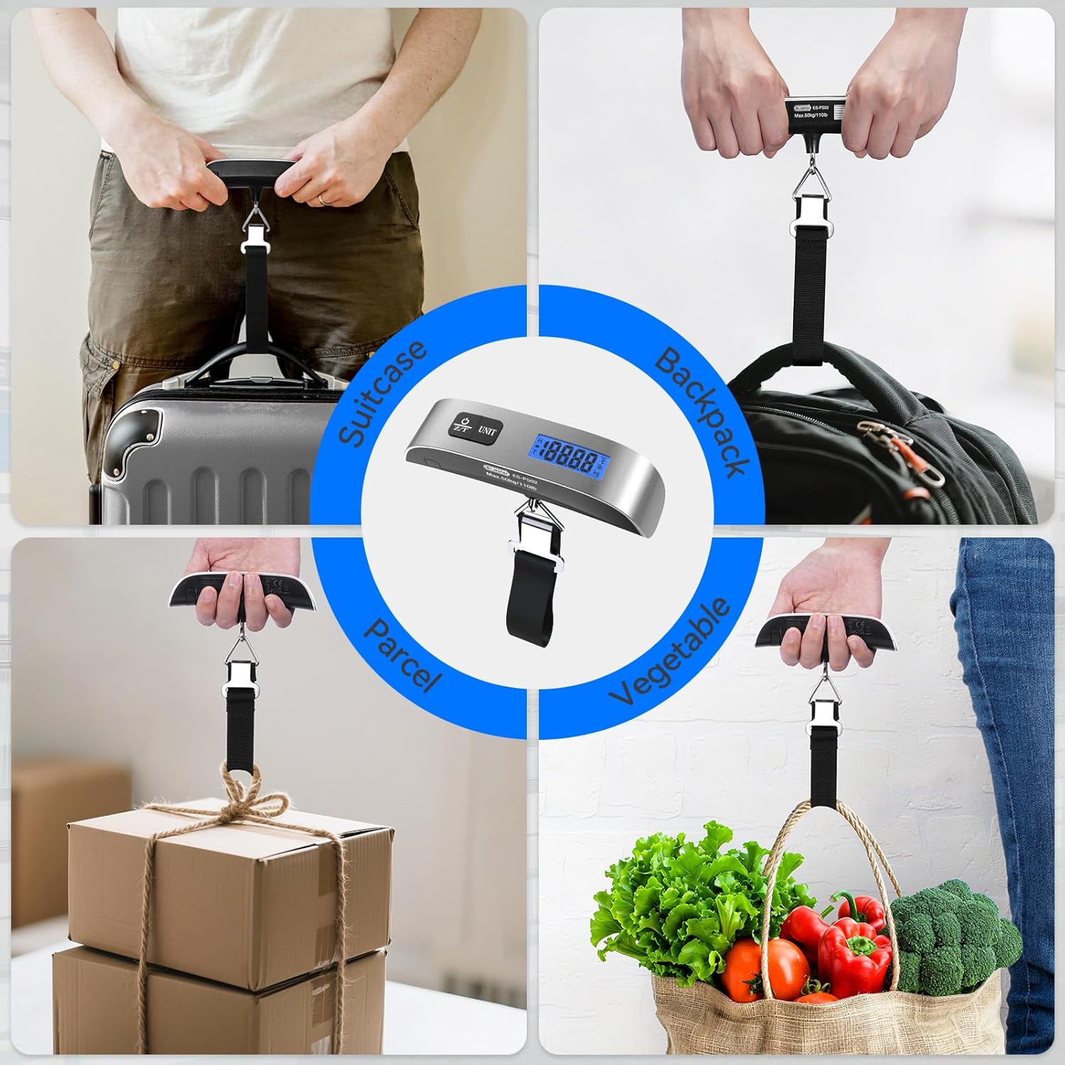 Luggage Scale 2 Pack Dr.meter Travel Scale Essentials Backlight LCD Display 110lb/50kg Luggage Weight Scale Portable Handheld Scale with Rubber Paint, Temperature Sensor, Battery Included - Image 9