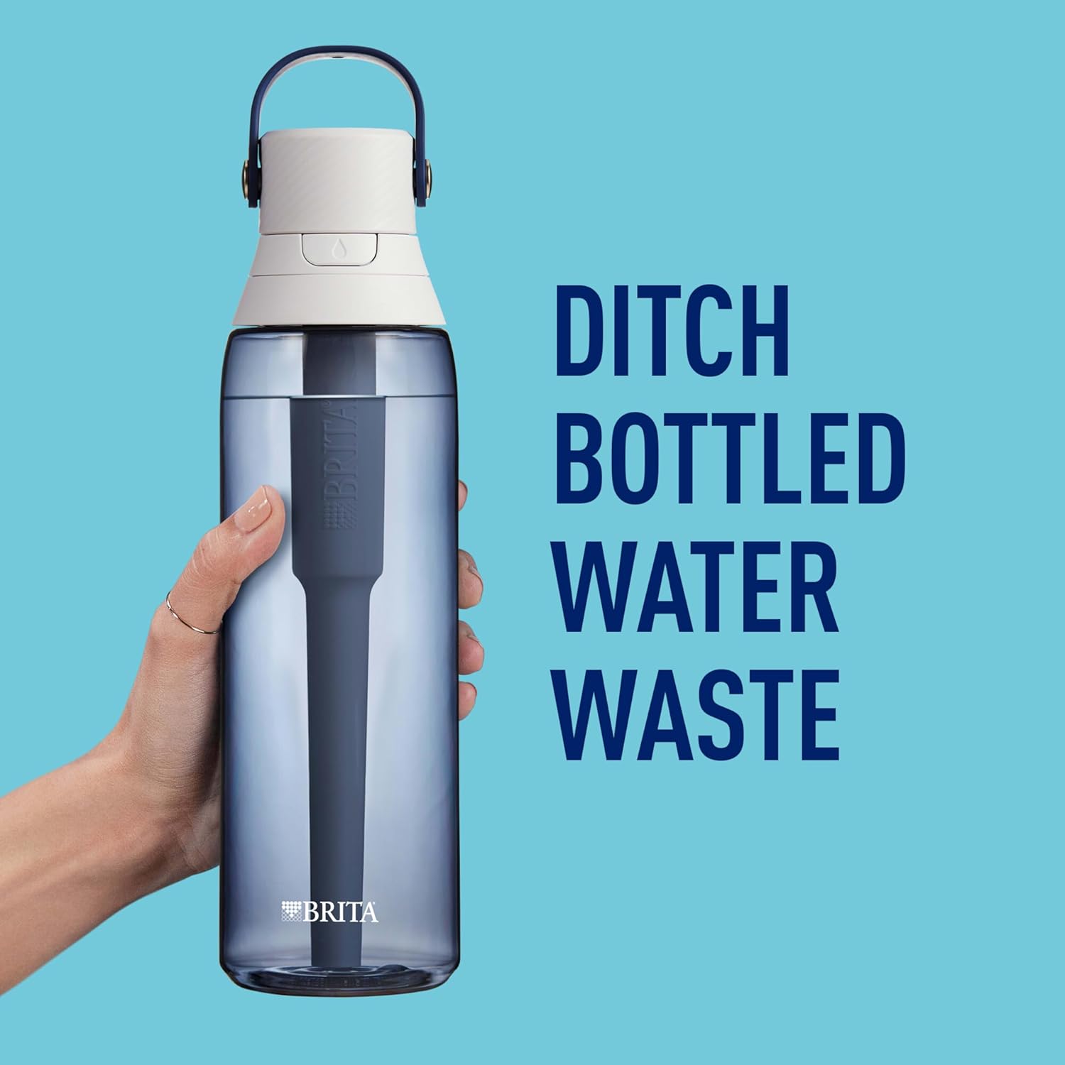 Brita Hard-Sided Plastic Premium Filtering Water Bottle, BPA-Free, Reusable, Replaces 300 Plastic Water Bottles, Filter Lasts 2 Months or 40 Gallons, Includes 1 Filter, Night Sky - 26 oz. - Image 6