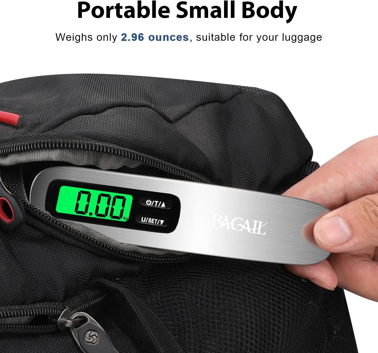 BAGAIL Digital Luggage Scale, 110lbs Hanging Baggage Scale with Backlit LCD Display, Portable Suitcase Weighing Scale, Travel Luggage Weight Scale with Hook, Strong Straps for Travelers - Image 7