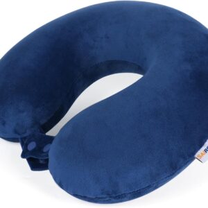 SAIREIDER Neck Pillows for Travel-Head Neck Support Travel Pillow for Traveling, Car, Home, Office Adjustable(Navy Blue)