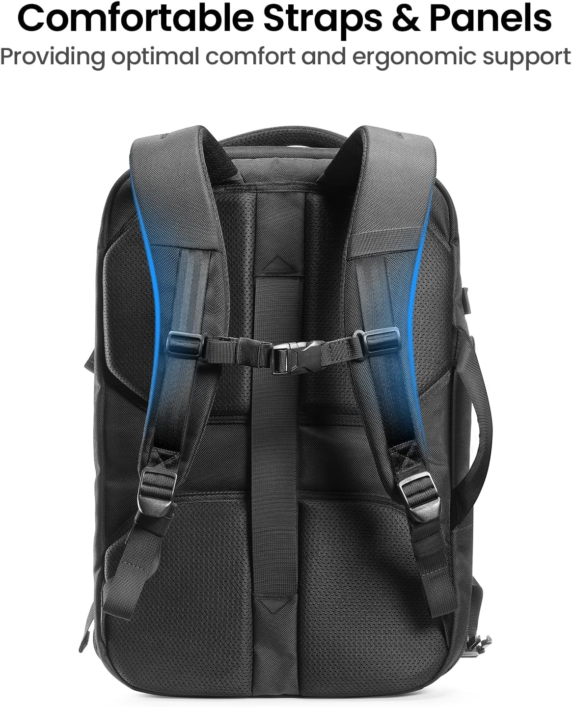 tomtoc Travel Backpack 40L, TSA Friendly Flight Approved Carry-on Luggage Hand Water-resistant Lightweight Business Rucksack, Durable Large Weekender Bag Daypack Fits 17.3 Inch Laptop, PFAS Free - Image 7