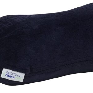Tempur-Pedic All-Purpose Memory Foam Travel Pillow, Peanut-Shaped Lumbar Pillow for Neck and Back Pressure Relief, Navy