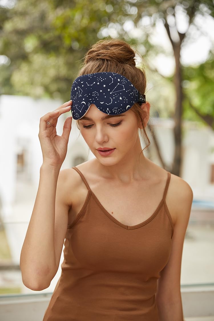 ALASKA BEAR Sleep Mask Women Men with Molded Eye Cups, Well-Contoured 3 D Extra-Plush Soft Memory Foam Blackout Eye Mask Zero Pressure on Eyelids & Eyelashes w Earplugs Set - Silent Night Stars - Image 6