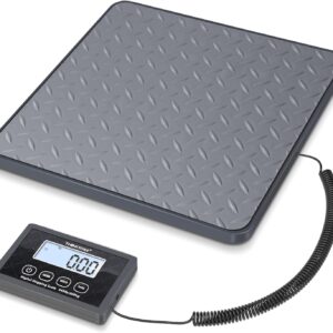 THINKSCALE Shipping Scale, 440 lbs/1 oz Highly Accurate Postal Scale with Hold/Tare/LCD Display, Lightweight Digital Postage Scale for Packages/Luggage/Post Office/Dog, Battery & AC Adapter Included