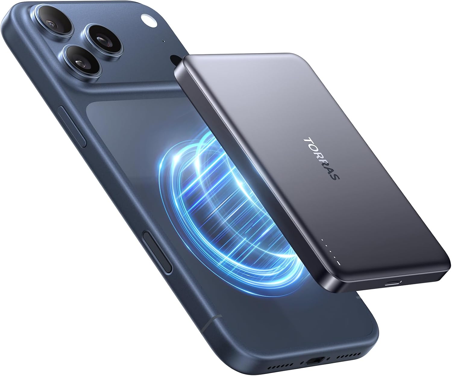 TORRAS MiniMag Power Bank,Ultra-Slim 10,000mAh Magnetic Wireless Portable Charger, 22.5W Fast Charging iPhone Air MagSafe Battery Pack Designed for iPhone 17 Pro Max/17 Pro/Air/16/15/14/13/12, Gray