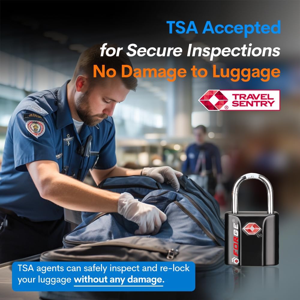 TSA Approved Luggage Locks, Ultra-Secure Dimple Key Travel Locks with Zinc Alloy Body - Image 2