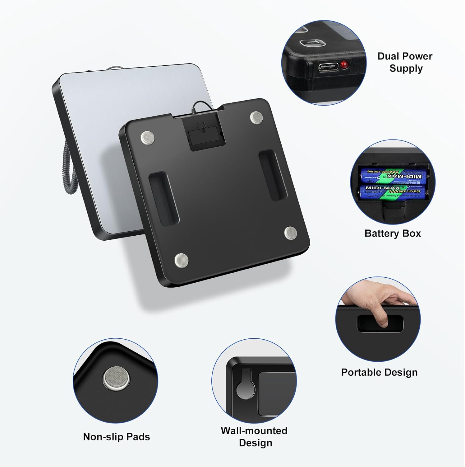 Shipping Scale, 440lb/0.5oz High Accuracy Digital Scale for Packages with Hold, Tare Function, Postal Scale for Small Business, Luggage, Home Use (Battery & Charging Cable Include) - Image 6