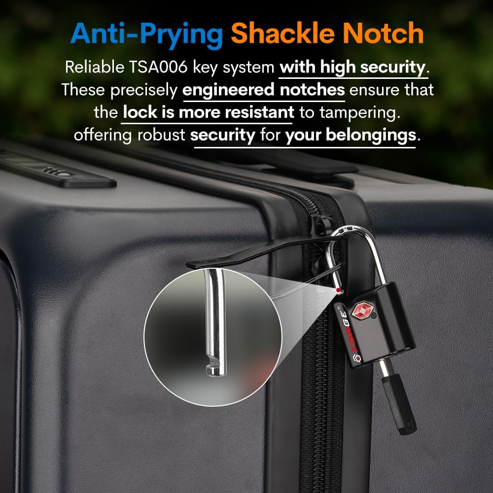 TSA Approved Luggage Locks, Ultra-Secure Dimple Key Travel Locks with Zinc Alloy Body - Image 5