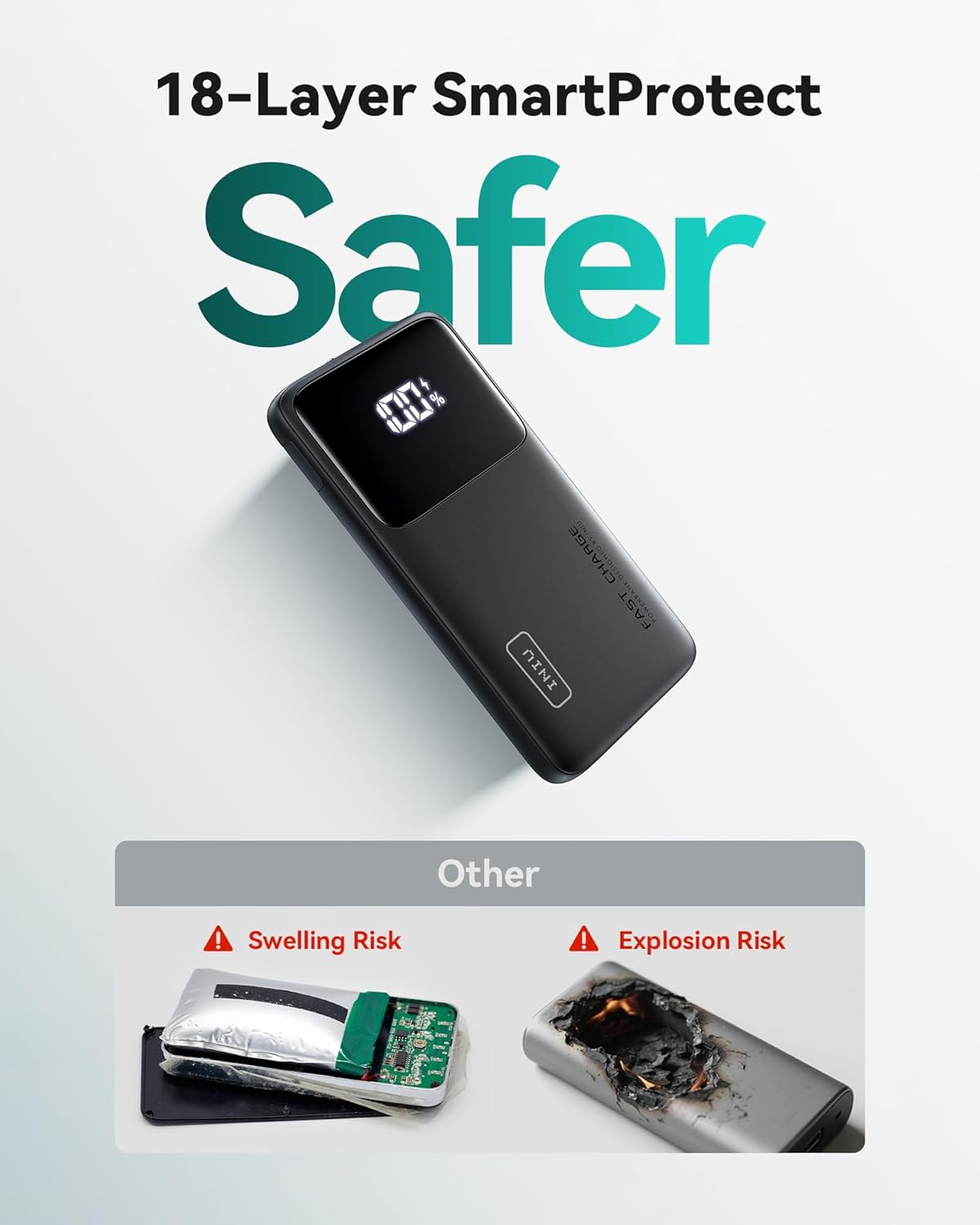 INIU Portable Charger, Slimmest Fast Charging 10000mAh USB C in/Out Power Bank, 22.5W PD3.0 QC4+ Battery Pack, Portable Phone Charger for iPhone 16 15 14 13 12 Pro Samsung S22 S21 Google AirPods iPad - Image 6