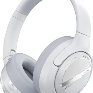 Black Shark JoyBuds Max Active Noise Cancelling Headphones, 50H Playtime Wireless Over Ear Headphones with Microphone, Bluetooth 5.4 Gaming Headsets Comfort Fit Ear Cups, 6EQ Modes via APP (White)