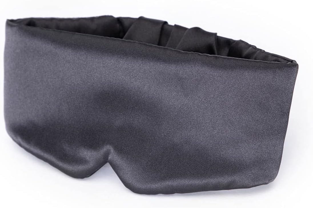 Kitsch Satin Sleep Mask - Eye Mask for Sleep, Softer Than Silk Satin Sleeping Mask Blindfold and Sleep Masks for Women and Men, Eye Care Travel Essentials - Charcoal Black - Image 6