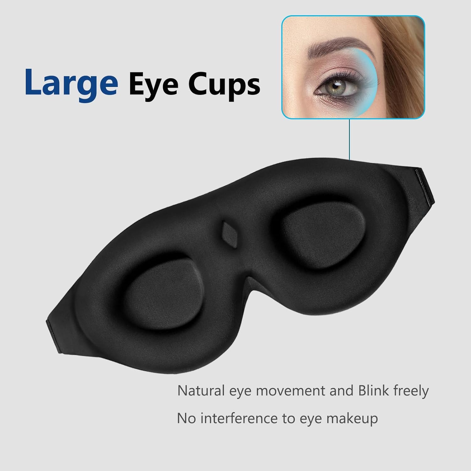 ALASKA BEAR Sleep Mask Women Men with Molded Eye Cups, Well-Contoured 3 D Extra-Plush Soft Memory Foam Blackout Eye Mask Zero Pressure on Eyelids & Eyelashes w Earplugs Set - Silent Night Stars - Image 4