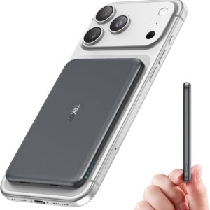 for Magsafe Portable Charger,5000mAh Slim Wireless Magnetic Power Bank with USB C Charging,Travel Essential for Magsafe Battery Pack Compatible with iPhone 17/16/15/14/13/12 Series,Graphite Gray