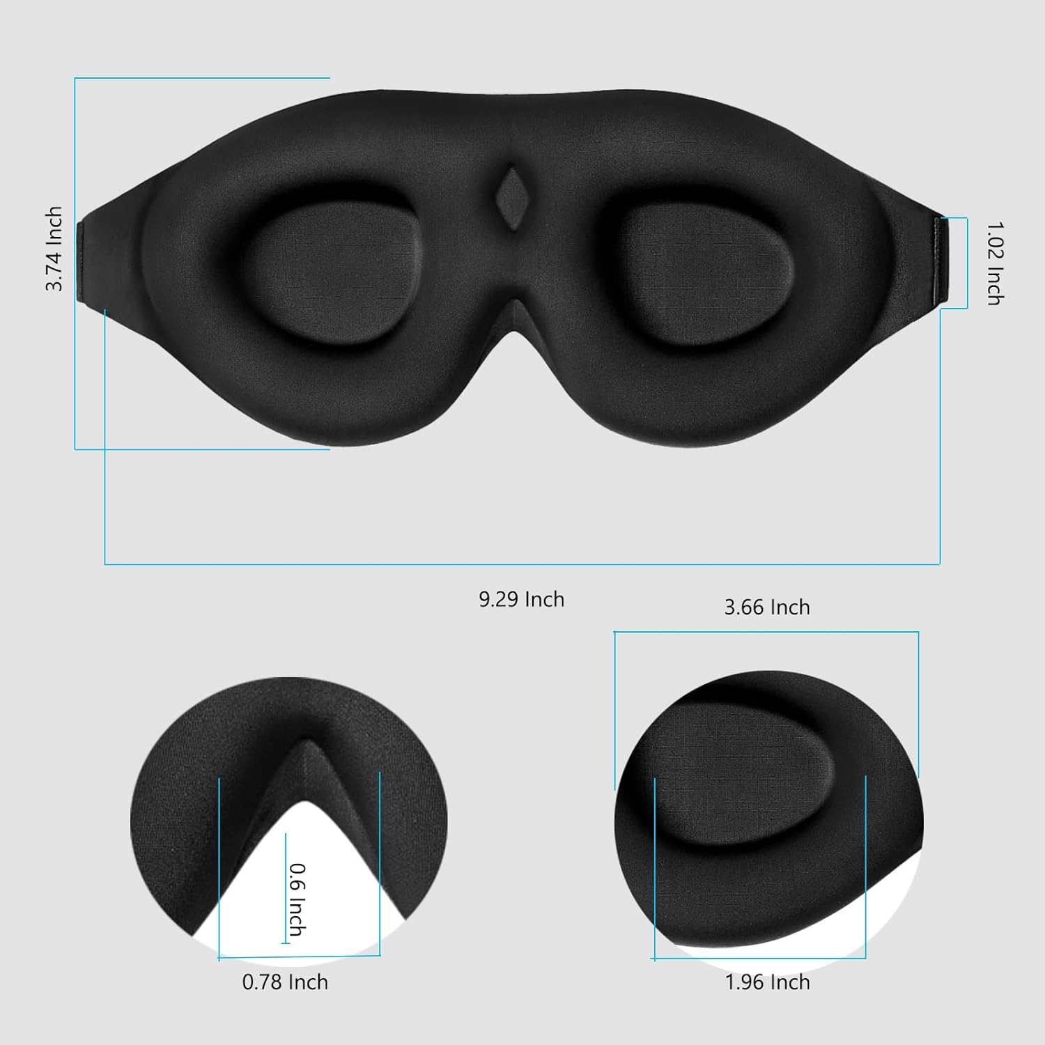 ALASKA BEAR Sleep Mask Women Men with Molded Eye Cups, Well-Contoured 3 D Extra-Plush Soft Memory Foam Blackout Eye Mask Zero Pressure on Eyelids & Eyelashes w Earplugs Set - Silent Night Stars - Image 7
