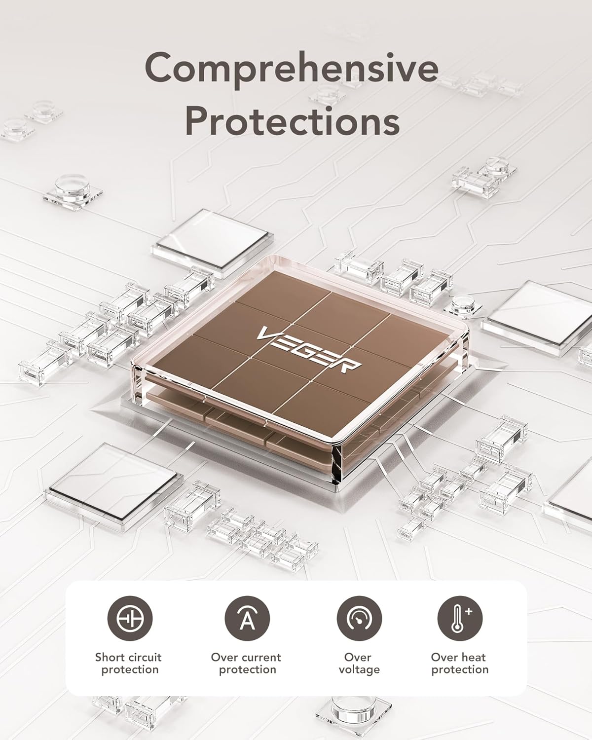 VEGER Portable Charger with Built-in AC Plug and Cables, All in One 10000mAh Ultra Slim Power Bank Travel Essentials, 15W Fast Charging Battery Pack Compatible with iPhone, Samsung, Android (Coffee) - Image 9