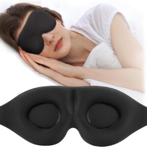 ZGGCD Sleep Mask for Side Sleeper, Light Blocking Sleeping Eye Mask for Women Men, 3D Contoured Cup Night Blindfold, Luxury Eye Cover Eyeshade with Adjustable Strap for Travel, Nap, Black
