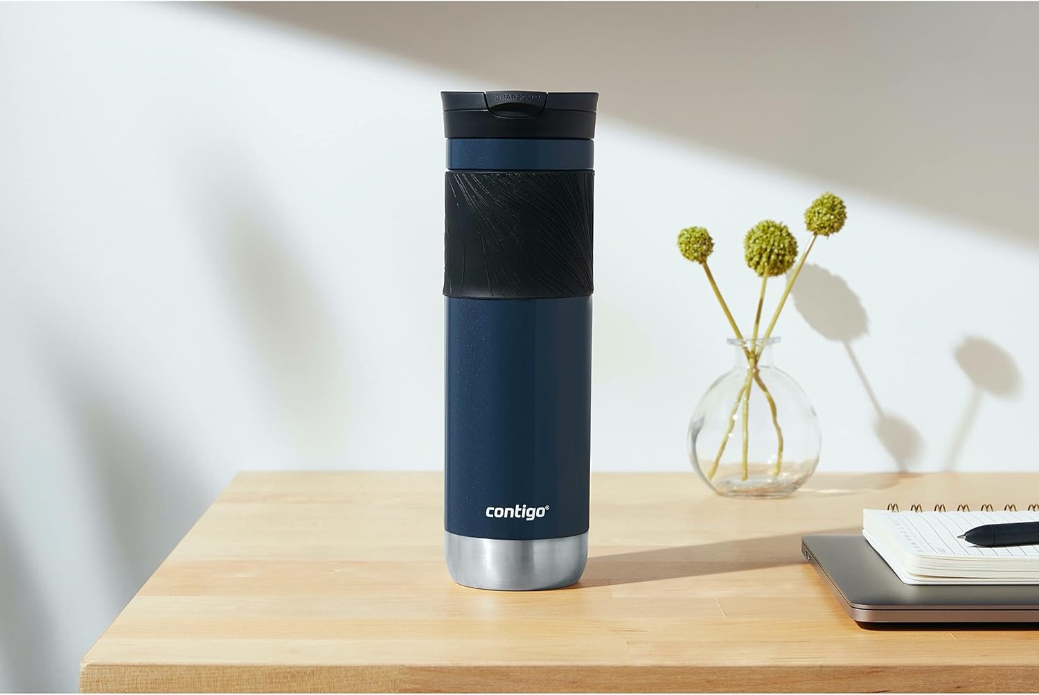 Contigo Byron 2.0 Stainless Steel Travel Mug with Snapseal Lid and Grip, 24oz, Midnight Berry, BPA Free and Leak Proof - Image 5