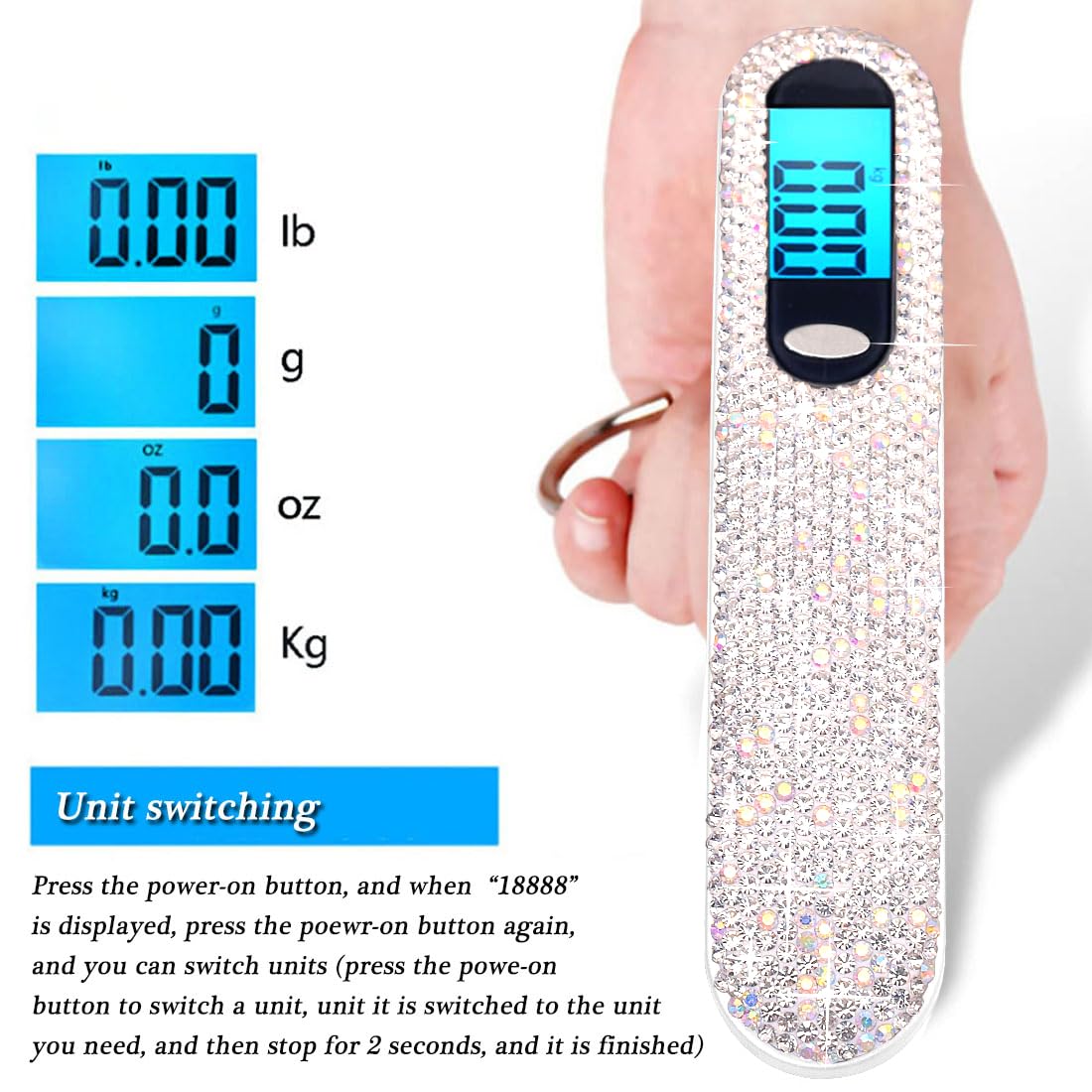 Digital Luggage Travel Scale with Overweight Warning Function, 110 Pounds, Battery Included Portable Handheld Electronic Weighing Luggage Scale - Image 3
