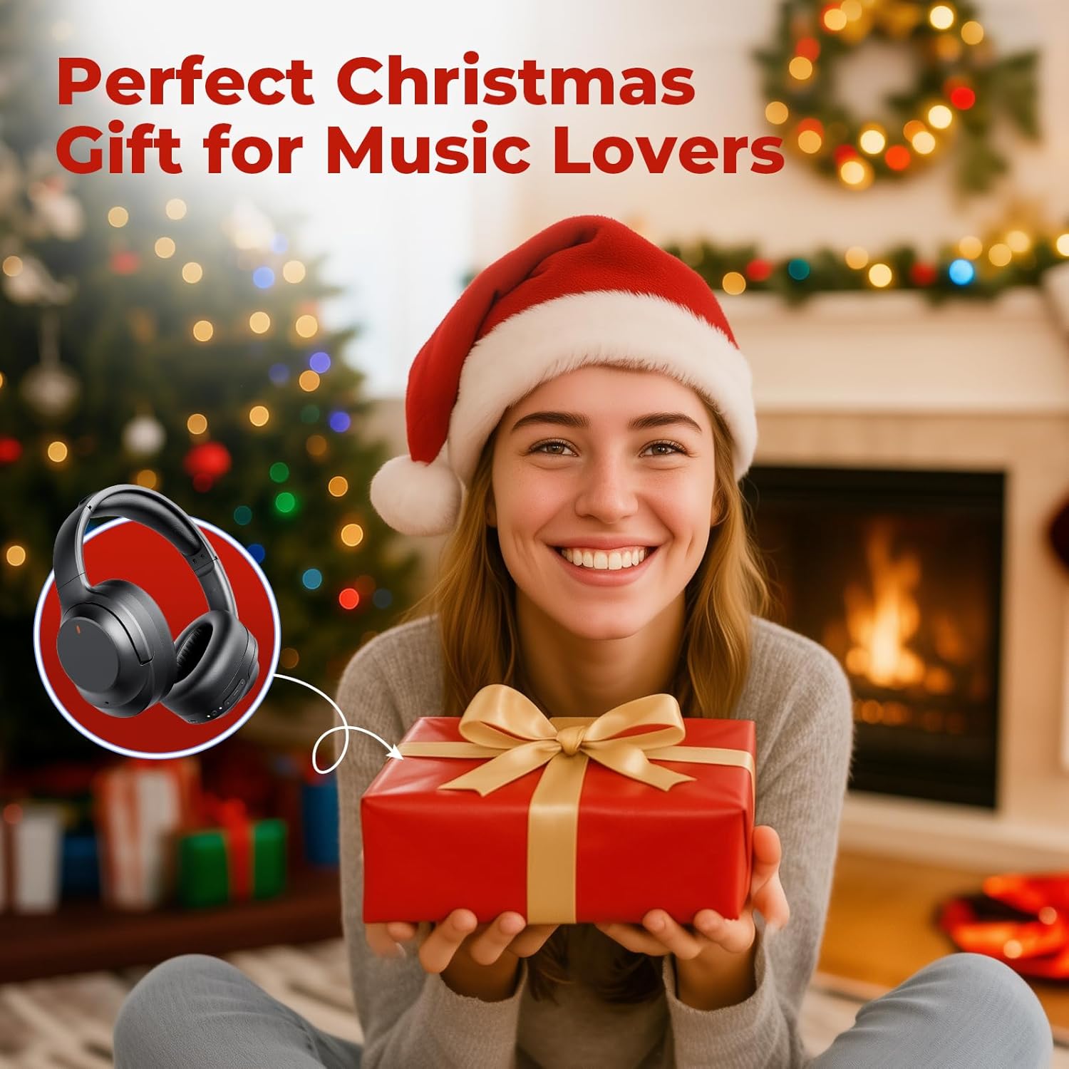 Noise Cancelling Headphones Stocking Stuffers for Men Women Teens Boys Girls: Upgraded HiFi Stereo, 2X Softer Comfort, White Elephant Gifts for Adults, Durable for Traveling/Gym Use/Home Office/School - Image 3