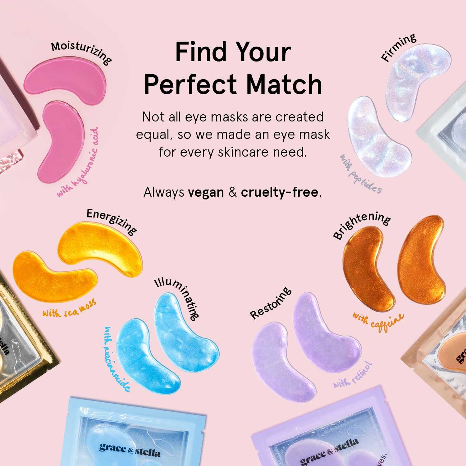 grace & stella Award Winning Under Eye Mask - Xmas Stocking Stuffers under 10, Gel Eye Patches for Dark Circles, Puffy Eyes, Wrinkles, Undereye Bags, Gifts for Women - Vegan, Self Care (6 Pairs, Gold) - Image 5