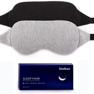 Sleep Mask-Eye Mask for Sleeping, Sleeping Mask Blocking Out Light Perfectly for Women and Men, Soft and Comfortable Blindfold for Travelling, with Pouch (Black+Gray)