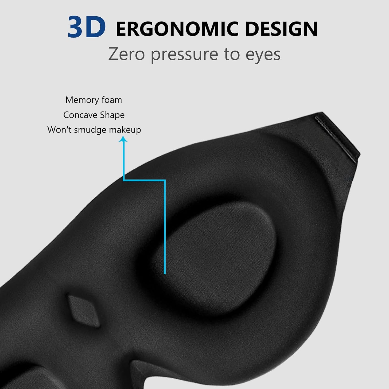 ALASKA BEAR Sleep Mask Women Men with Molded Eye Cups, Well-Contoured 3 D Extra-Plush Soft Memory Foam Blackout Eye Mask Zero Pressure on Eyelids & Eyelashes w Earplugs Set - Silent Night Stars - Image 2