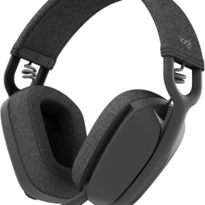 Logitech Zone Vibe 100 Lightweight Wireless Over Ear Headphones with Noise Canceling Microphone, Advanced Multipoint Bluetooth Headset, Works with Teams, Google Meet, Zoom, Mac/PC - Graphite