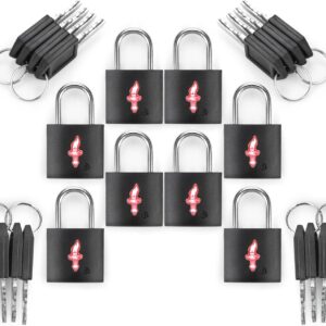 TSA Approved Locks for Luggage Set of 8 TSA Accepted Key Travel Suitcase Locks Padlock Apply to Locker Lock, Suitcase, Carry On, Backpack, Laptop Bag (Black 8 Pack)