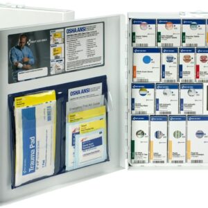 First Aid Only 746000 SmartCompliance 50-Person ANSI A+ and OSHA Compliant First Aid Kit for Business, Large Metal First Aid Cabinet with Medications, 241 Pieces