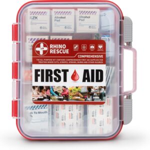 RHINO RESCUE 371 Pieces OSHA All-Purpose First Aid Kit, Home & Office Professional Medical Supplies, Ideal for Emergency, School, Business