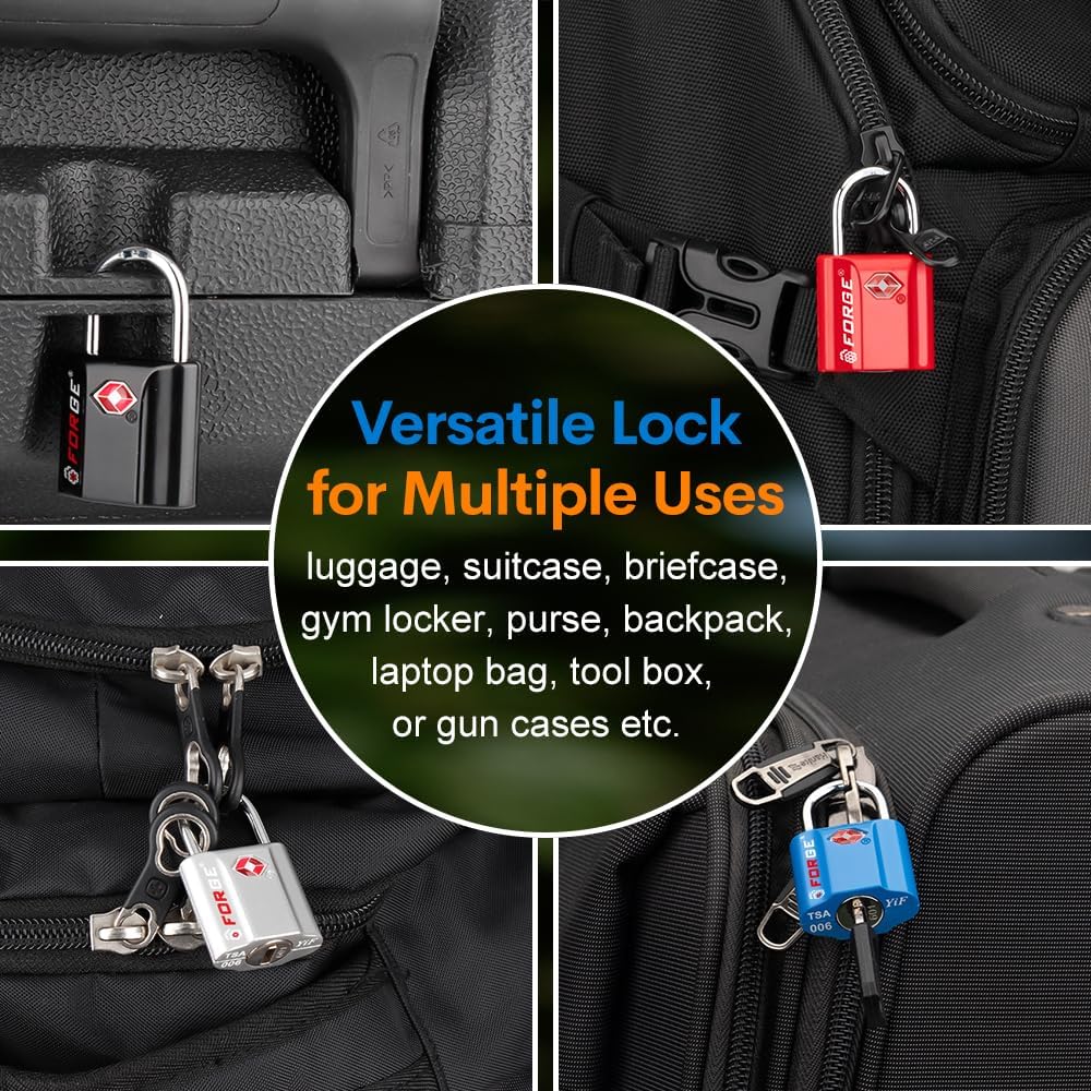 TSA Approved Luggage Locks, Ultra-Secure Dimple Key Travel Locks with Zinc Alloy Body - Image 6