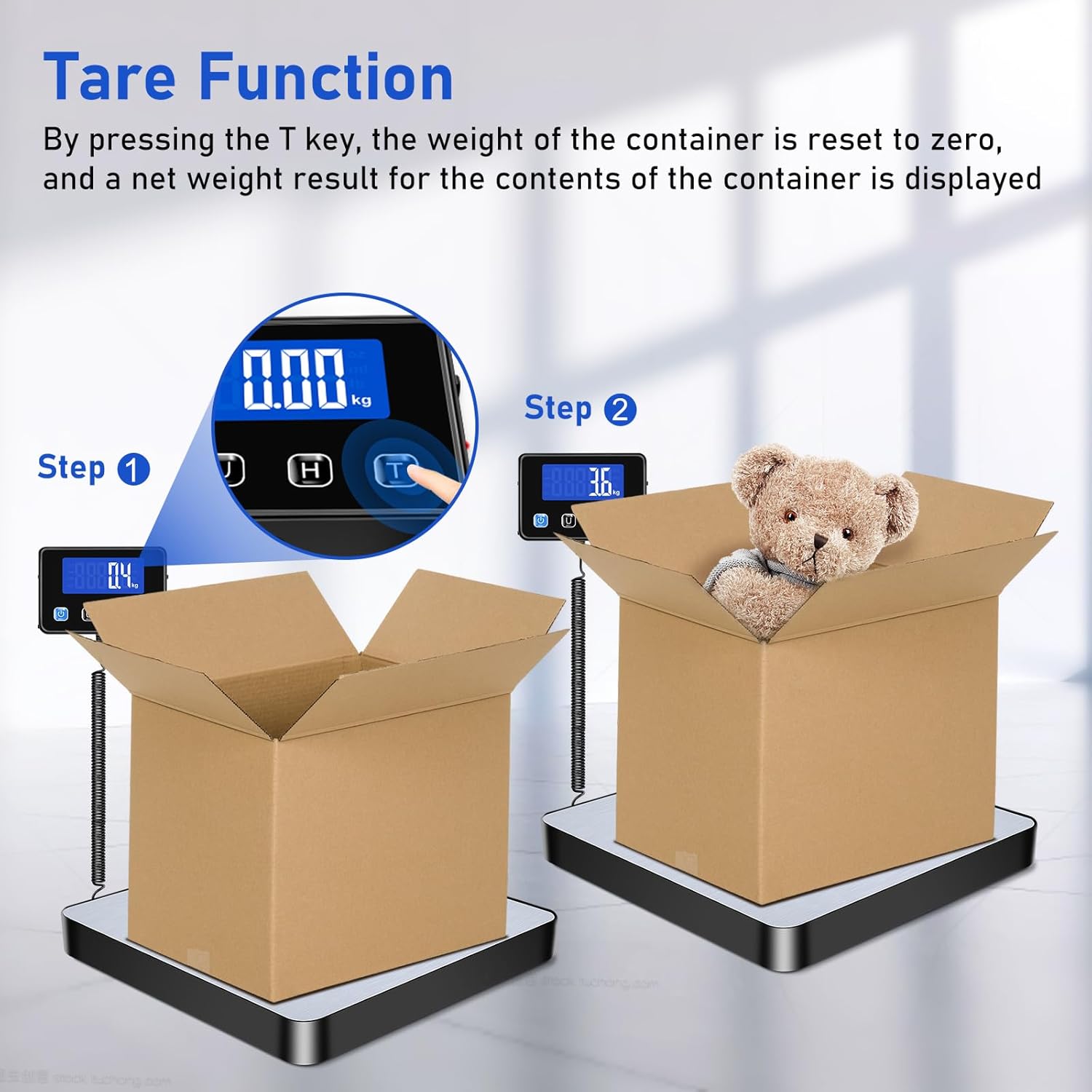 Shipping Scale, 440lb/0.5oz High Accuracy Digital Scale for Packages with Hold, Tare Function, Postal Scale for Small Business, Luggage, Home Use (Battery & Charging Cable Include) - Image 5