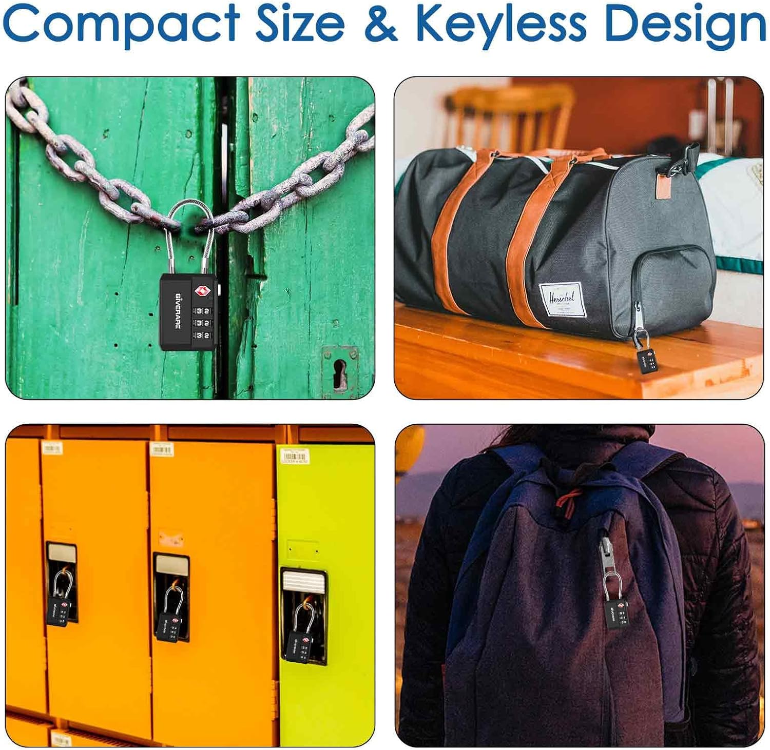 2 Pack TSA Approved Travel Luggage Locks, Cable Combination Lock 3-Digit, Keyless Suitcase Padlocks, Weatherproof Padlock for Locker, Golf Bag, Gun Case, Backpack, Anti Theft, Easy Read Dials-Black - Image 7