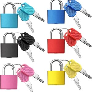6Pcs Luggage Locks Small Suitcase Locks with Keys Plastic-Covered Mini Padlock for Suitcase Backpack Box Bag