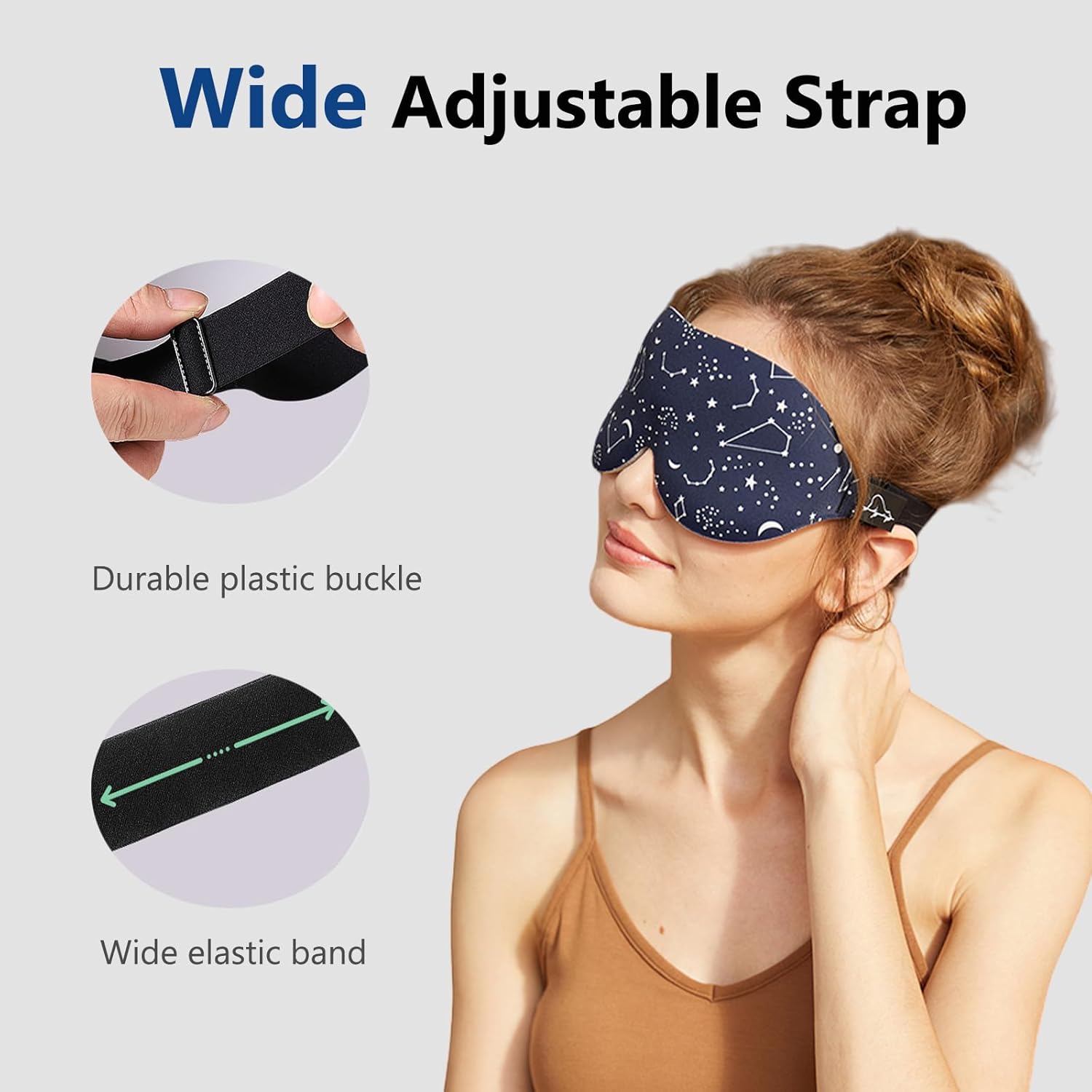 ALASKA BEAR Sleep Mask Women Men with Molded Eye Cups, Well-Contoured 3 D Extra-Plush Soft Memory Foam Blackout Eye Mask Zero Pressure on Eyelids & Eyelashes w Earplugs Set - Silent Night Stars - Image 5