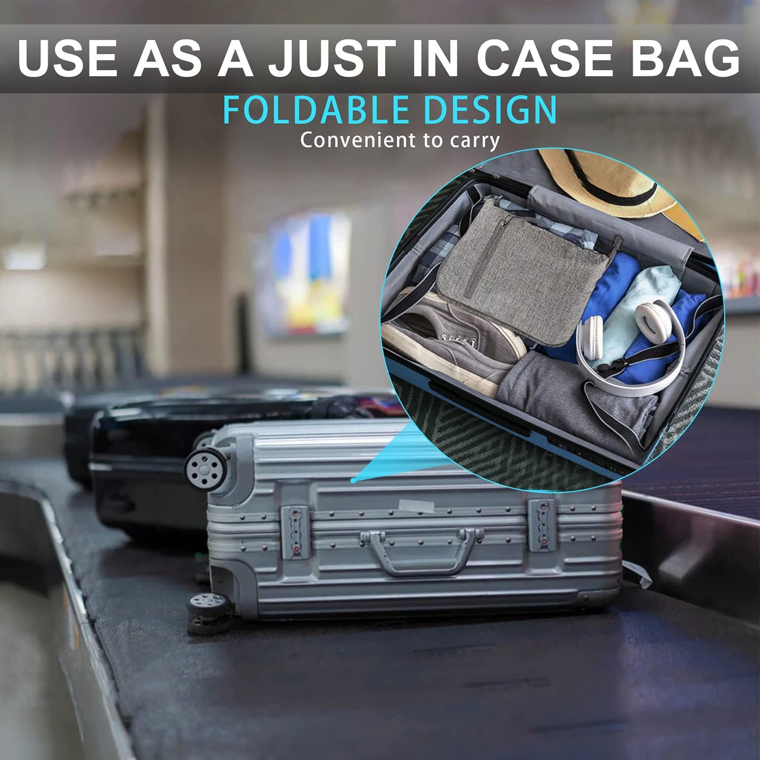 Vomgomfom 65L/85L/115L Foldable Travel Duffle Bag, Lightweight Checked Luggage with Shoe Compartment, Water-Resistant Weekender Overnight Bag for Men & Women - Image 6