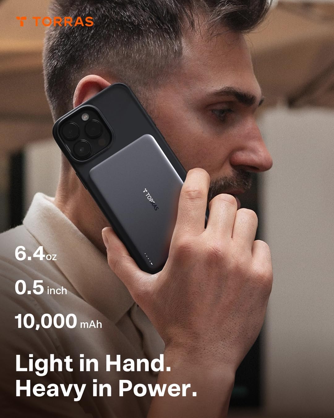 TORRAS MiniMag Power Bank,Ultra-Slim 10,000mAh Magnetic Wireless Portable Charger, 22.5W Fast Charging iPhone Air MagSafe Battery Pack Designed for iPhone 17 Pro Max/17 Pro/Air/16/15/14/13/12, Gray - Image 3