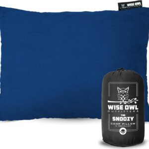 Wise Owl Outfitters Camping Pillow – Memory Foam Travel Pillow for Airplane Sleeping, Hiking, Backpacking & Outdoor Use - Small & Portable for Adults, Car, Camp & Tent