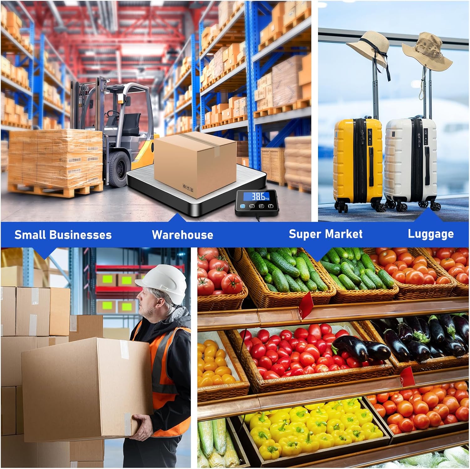 Shipping Scale, 440lb/0.5oz High Accuracy Digital Scale for Packages with Hold, Tare Function, Postal Scale for Small Business, Luggage, Home Use (Battery & Charging Cable Include) - Image 7