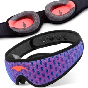 Manta Pro Sleep Mask - 100% Light Blocking Sleep Mask for Side Sleepers, Breathable and Comfortable, Spacious & Zero Pressure for Long Lashes, Perfect for Sleep/Travel/Nap/Shift Work