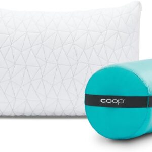 Coop Home Goods Original Travel and Camping Adjustable Pillow, Small Camping Pillow with Compressible Stuff Sack, Medium-Firm Memory Foam with Lulltra Washable Cover, CertiPUR-US Certified (19x13)